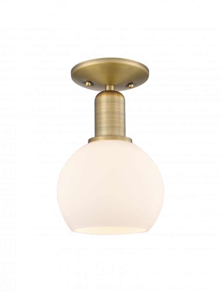 Athens - 1 Light - 6 inch - Brushed Brass - Semi-Flush Mount