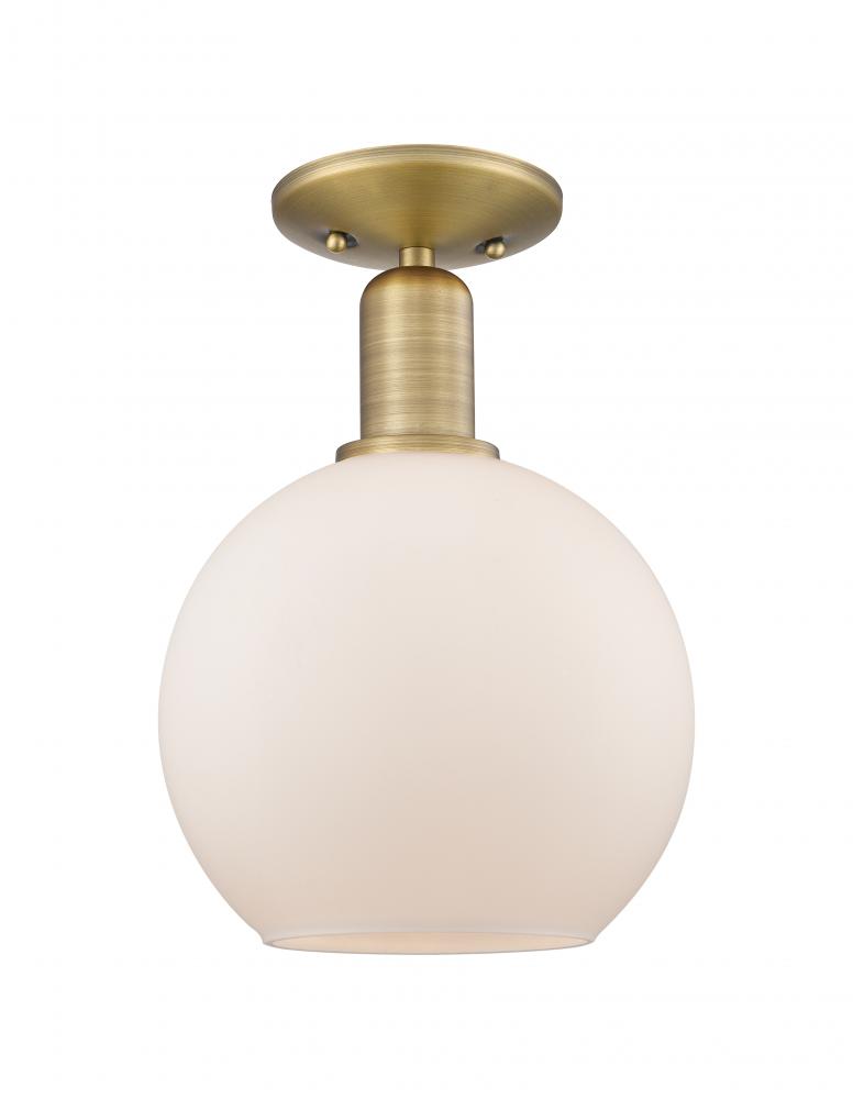 Athens - 1 Light - 8 inch - Brushed Brass - Semi-Flush Mount