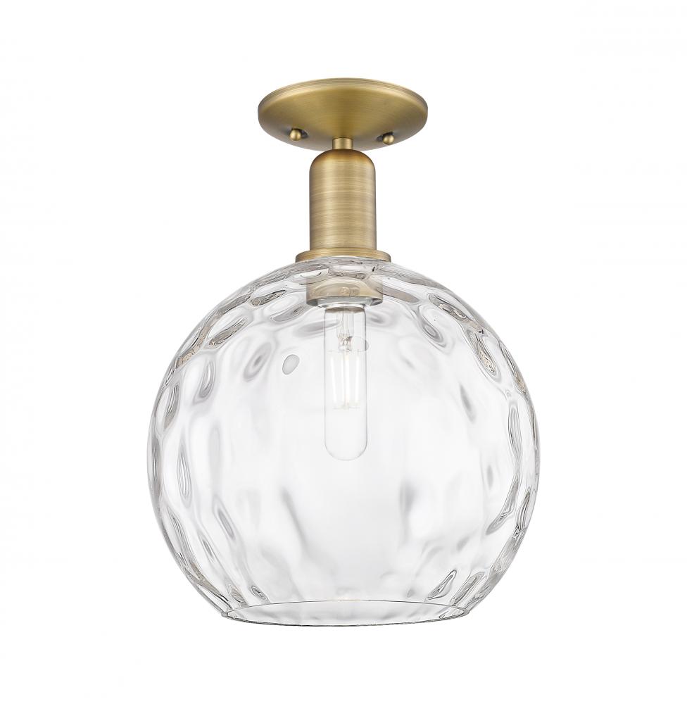 Athens Water Glass - 1 Light - 10 inch - Brushed Brass - Semi-Flush Mount