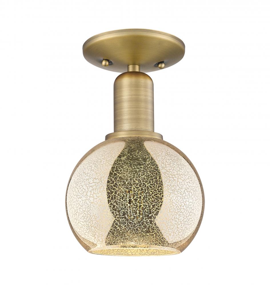 Athens - 1 Light - 6 inch - Brushed Brass - Semi-Flush Mount