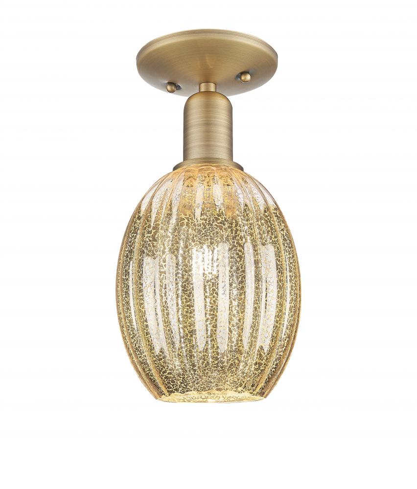 Preston Bulb - 1 Light - 6 inch - Brushed Brass - Semi-Flush Mount