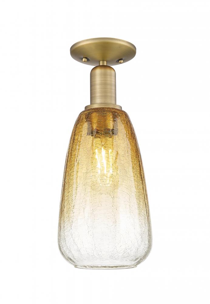 Brookhaven Almond - 1 Light - 6 inch - Brushed Brass - Semi-Flush Mount