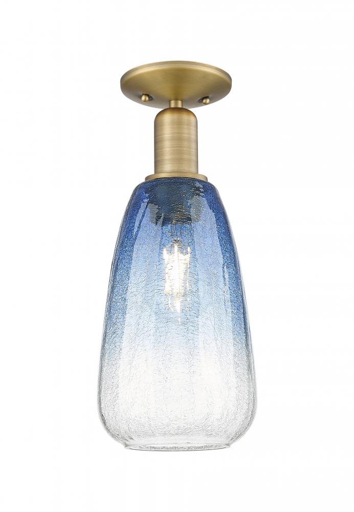 Brookhaven Almond - 1 Light - 6 inch - Brushed Brass - Semi-Flush Mount