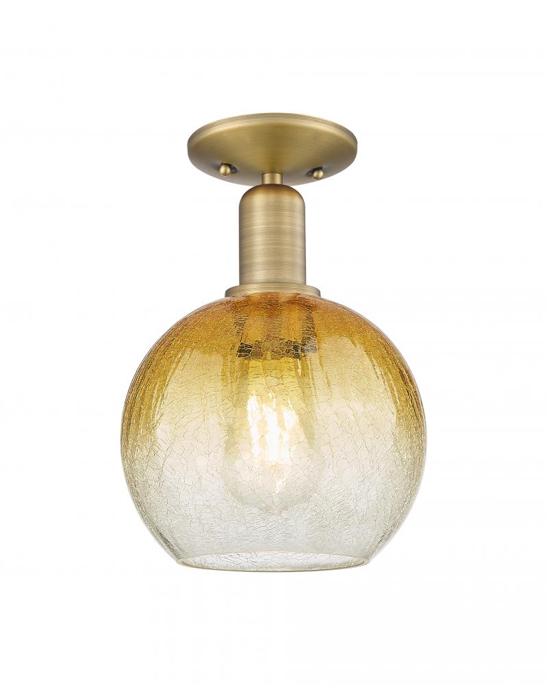 Brookhaven Globe - 1 Light - 6 inch - Brushed Brass - Semi-Flush Mount