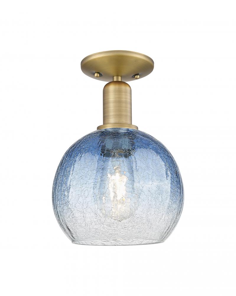 Brookhaven Globe - 1 Light - 6 inch - Brushed Brass - Semi-Flush Mount