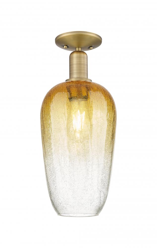 Brookhaven Flute - 1 Light - 6 inch - Brushed Brass - Semi-Flush Mount