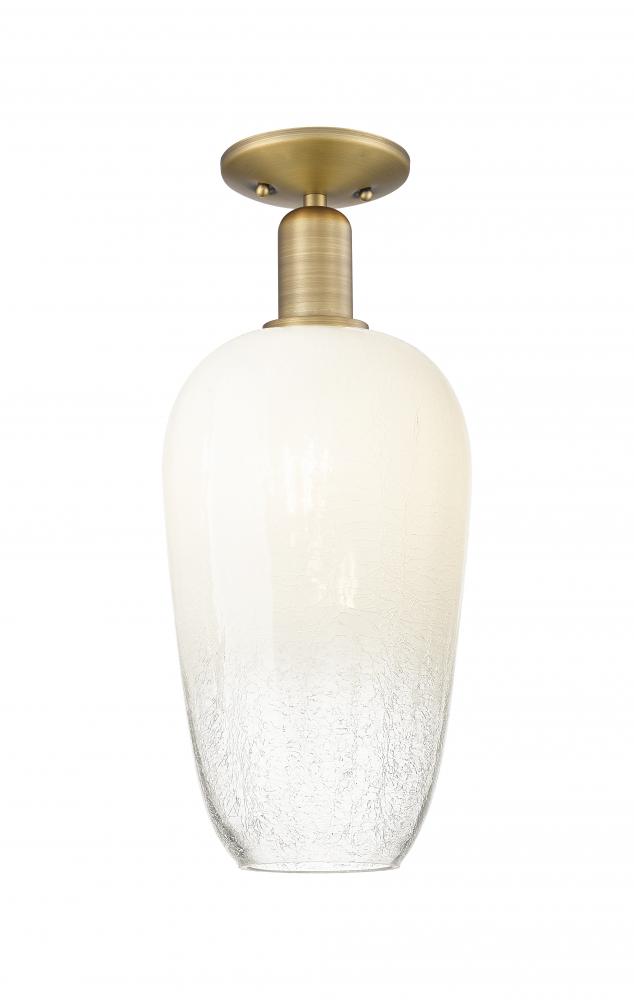 Brookhaven Flute - 1 Light - 6 inch - Brushed Brass - Semi-Flush Mount