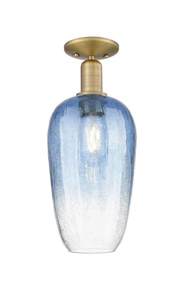 Brookhaven Flute - 1 Light - 6 inch - Brushed Brass - Semi-Flush Mount