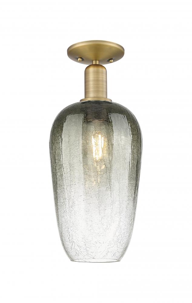 Brookhaven Flute - 1 Light - 6 inch - Brushed Brass - Semi-Flush Mount