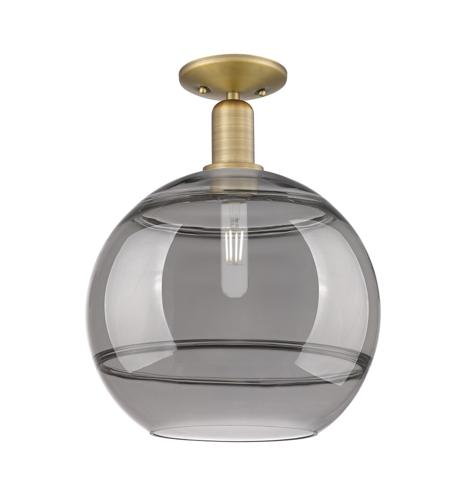 Rochester - 1 Light - 12 inch - Brushed Brass - Semi-Flush Mount