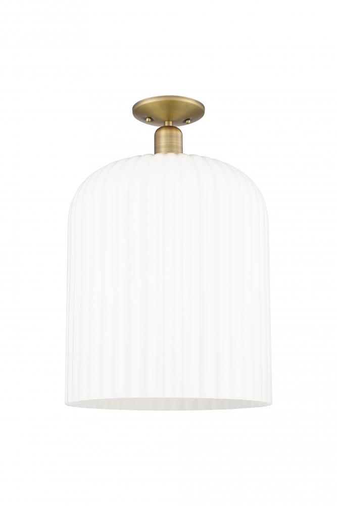Bridal Veil - 1 Light - 12 inch - Brushed Brass - Semi-Flush Mount