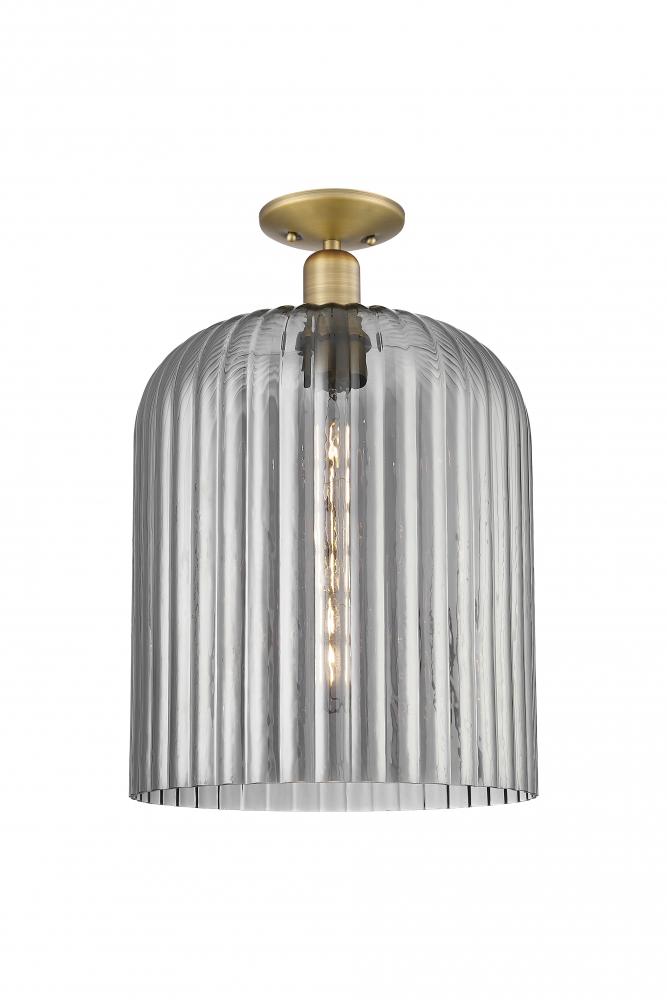 Bridal Veil - 1 Light - 12 inch - Brushed Brass - Semi-Flush Mount