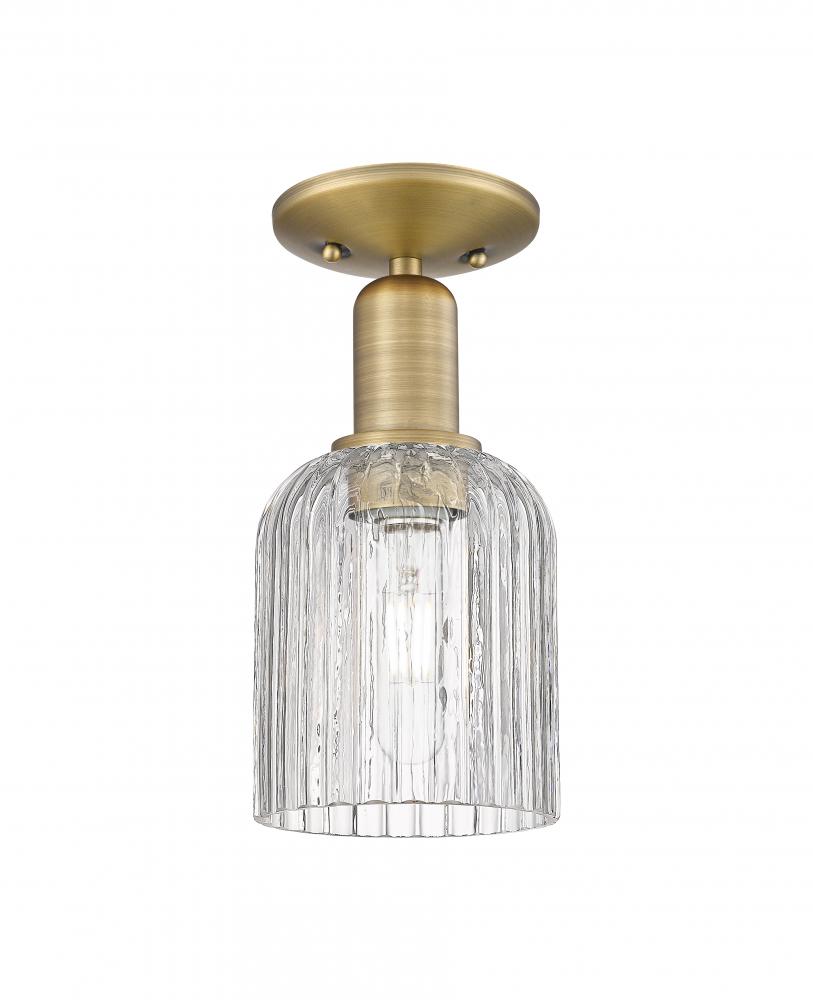 Bridal Veil - 1 Light - 6 inch - Brushed Brass - Semi-Flush Mount