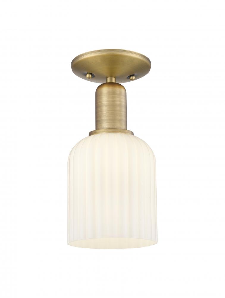 Bridal Veil - 1 Light - 6 inch - Brushed Brass - Semi-Flush Mount