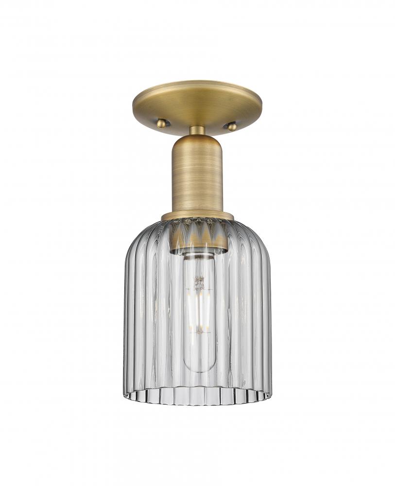 Bridal Veil - 1 Light - 6 inch - Brushed Brass - Semi-Flush Mount