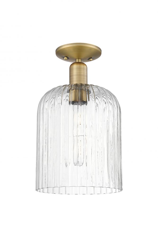 Bridal Veil - 1 Light - 8 inch - Brushed Brass - Semi-Flush Mount