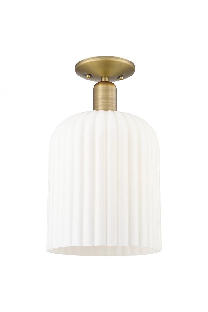 Bridal Veil - 1 Light - 8 inch - Brushed Brass - Semi-Flush Mount