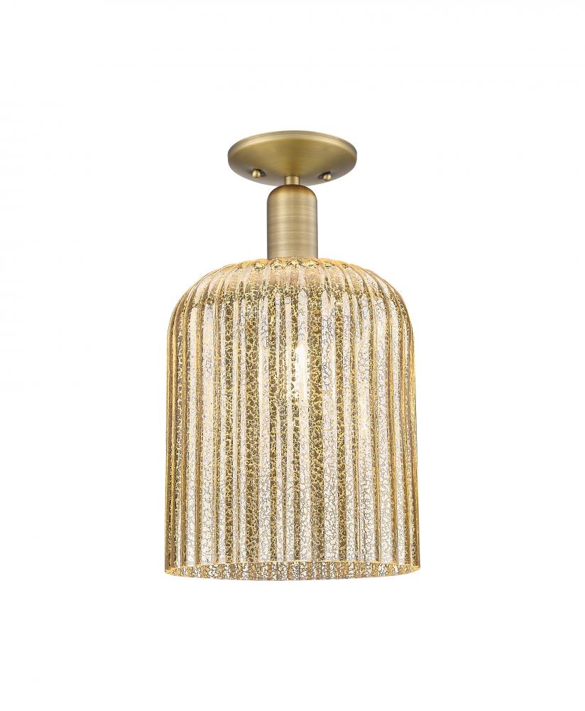Bridal Veil - 1 Light - 8 inch - Brushed Brass - Semi-Flush Mount