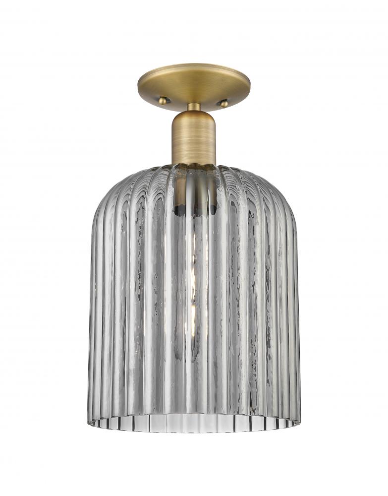 Bridal Veil - 1 Light - 8 inch - Brushed Brass - Semi-Flush Mount