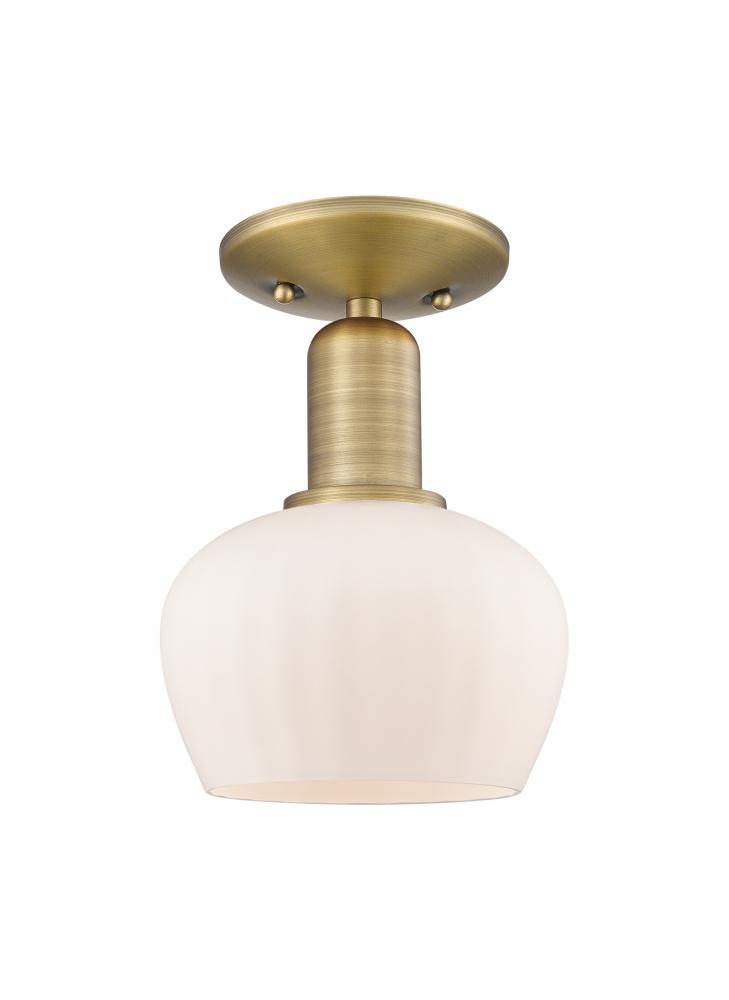 Fenton - 1 Light - 7 inch - Brushed Brass - Semi-Flush Mount