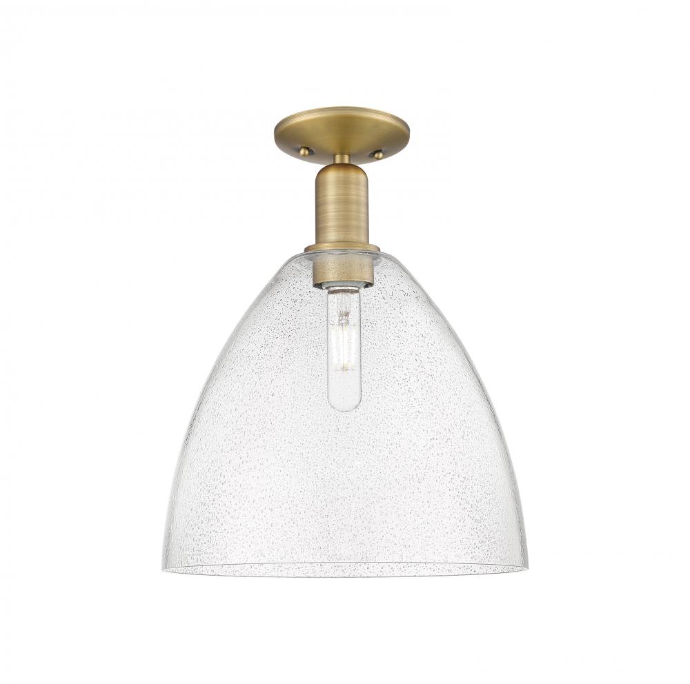 Bristol - 1 Light - 12 inch - Brushed Brass - Semi-Flush Mount