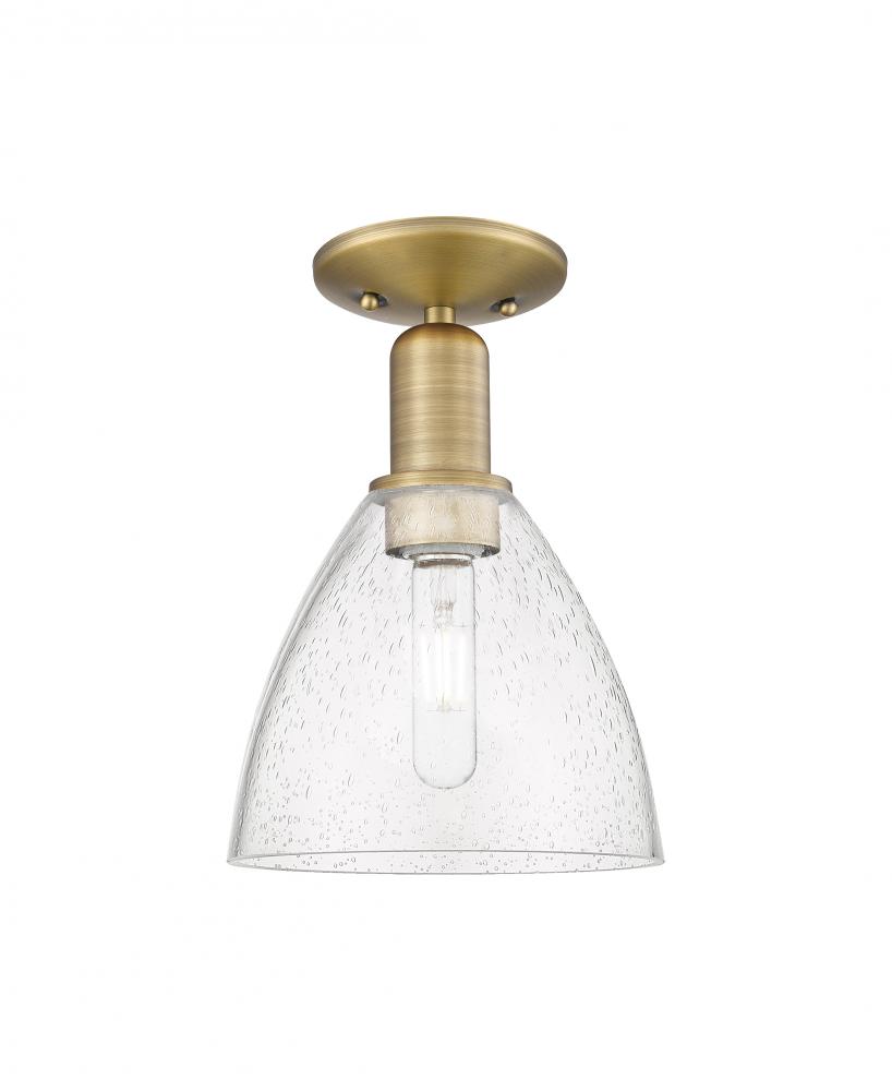 Bristol - 1 Light - 8 inch - Brushed Brass - Semi-Flush Mount