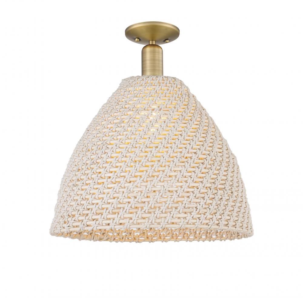 Bristol Natural - 1 Light - 6 inch - Brushed Brass - Semi-Flush Mount