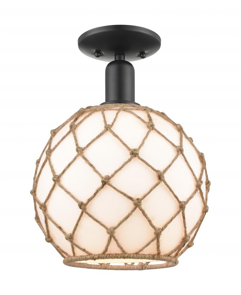 Farmhouse Rope - 1 Light - 10 inch - Matte Black - Semi-Flush Mount
