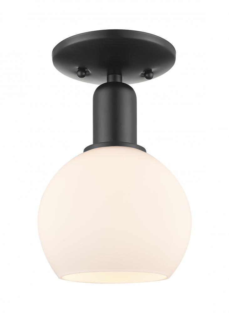 Athens - 1 Light - 6 inch - Matte Black - Semi-Flush Mount