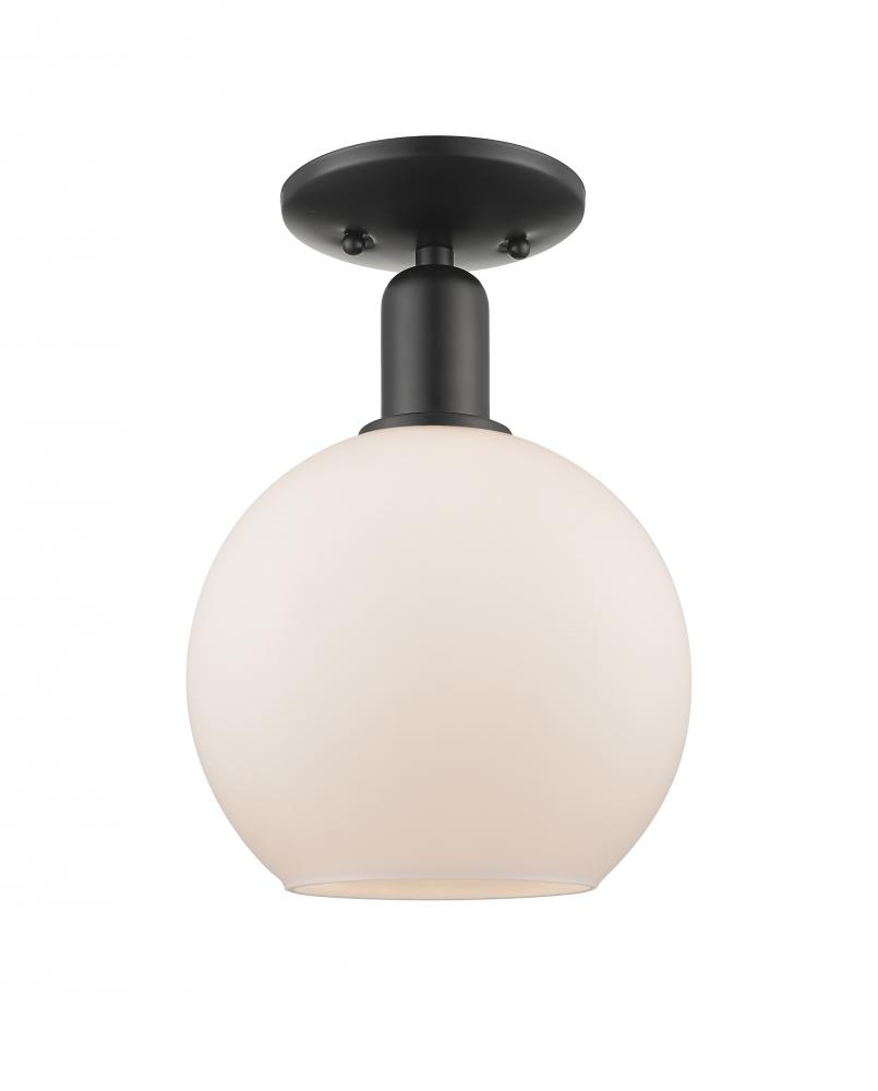 Athens - 1 Light - 8 inch - Matte Black - Semi-Flush Mount