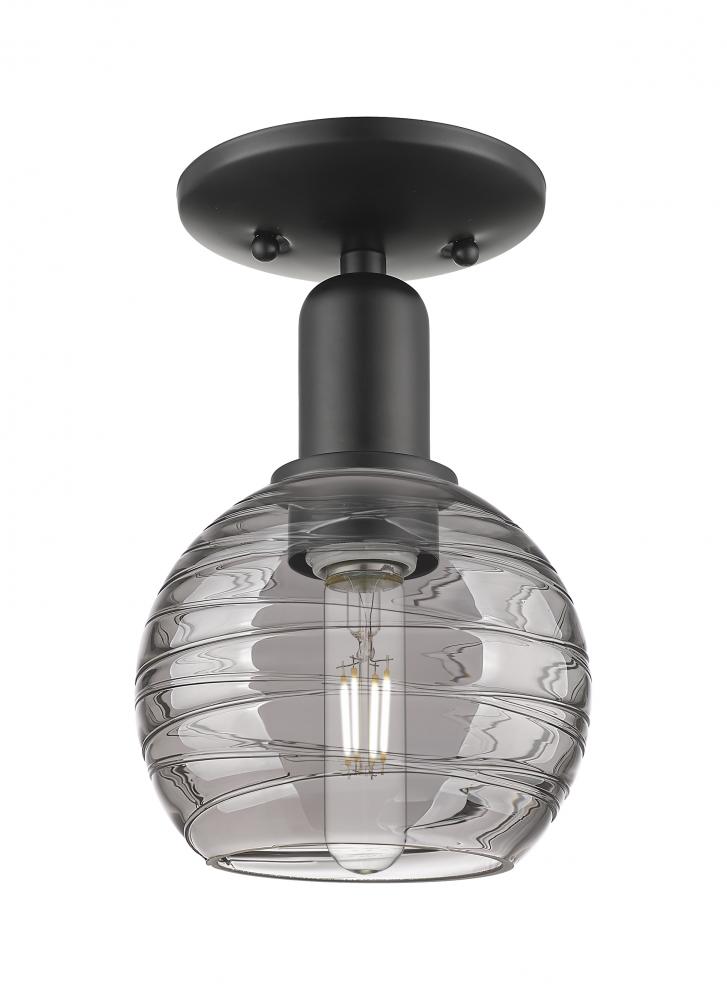 Athens Deco Swirl - 1 Light - 6 inch - Matte Black - Semi-Flush Mount