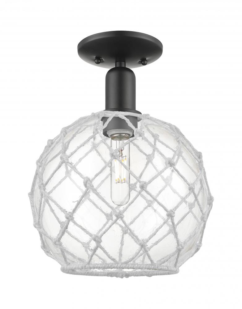 Farmhouse Rope - 1 Light - 10 inch - Matte Black - Semi-Flush Mount