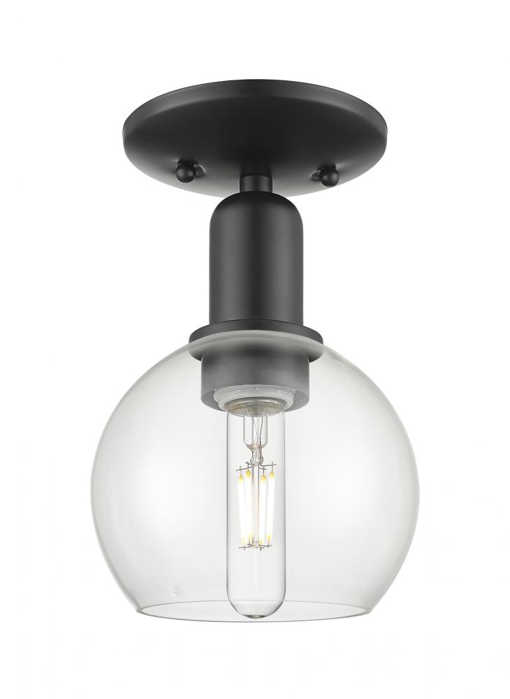 Athens - 1 Light - 6 inch - Matte Black - Semi-Flush Mount