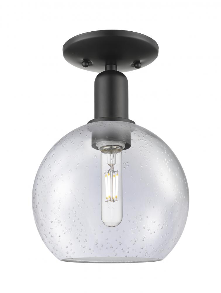 Athens - 1 Light - 8 inch - Matte Black - Semi-Flush Mount