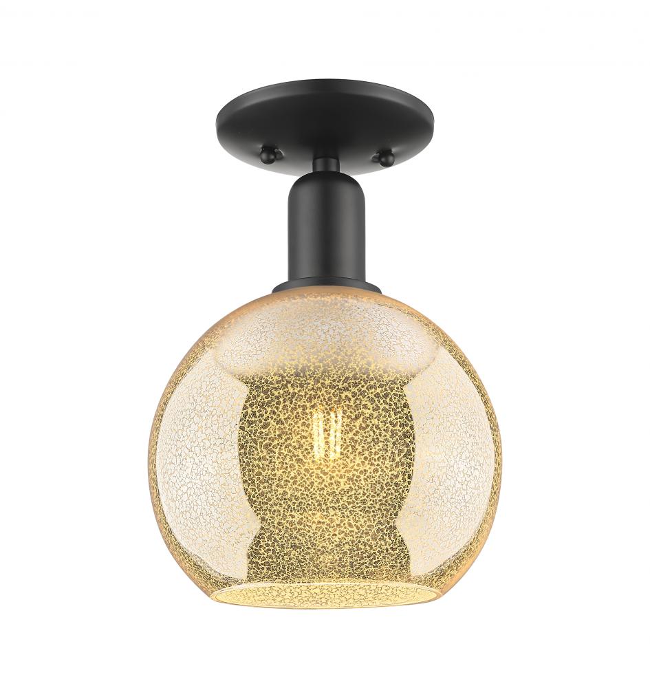 Athens - 1 Light - 8 inch - Matte Black - Semi-Flush Mount