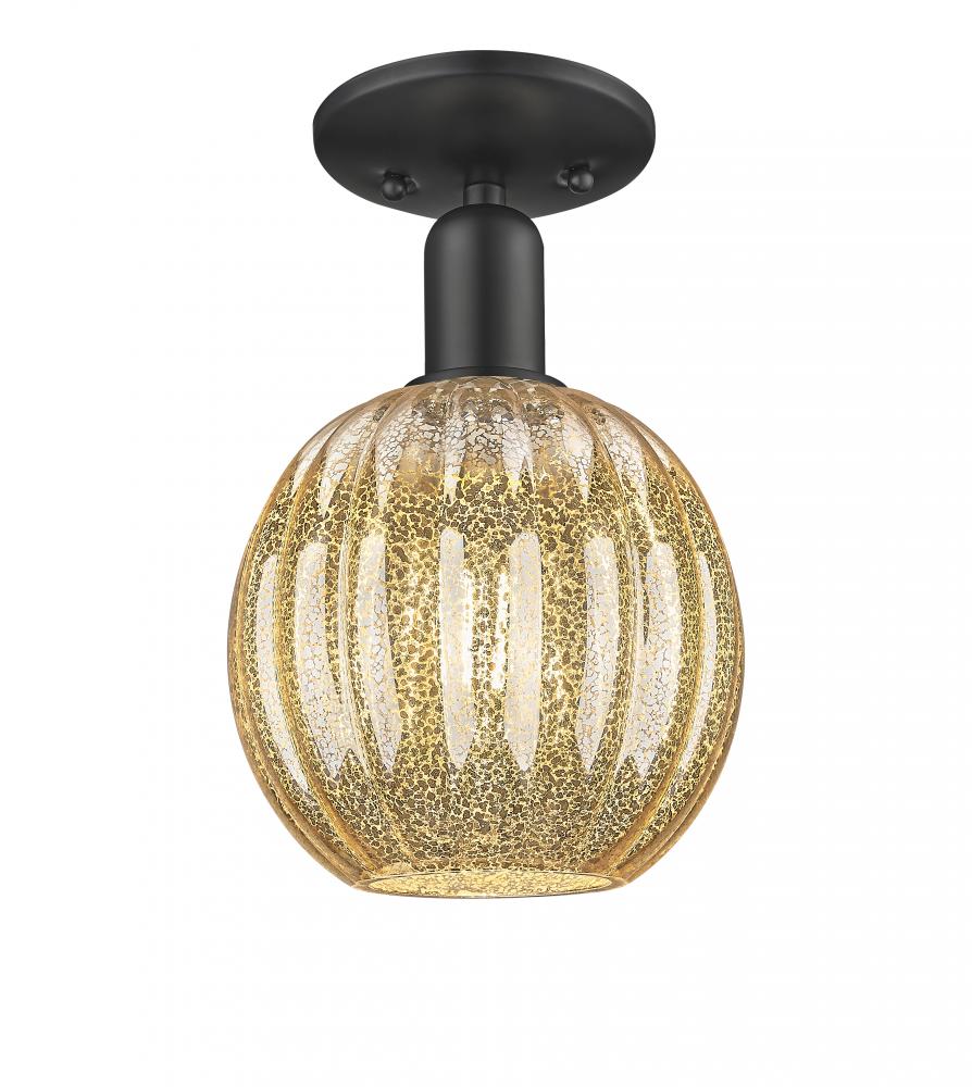 Preston Globe - 1 Light - 6 inch - Matte Black - Semi-Flush Mount