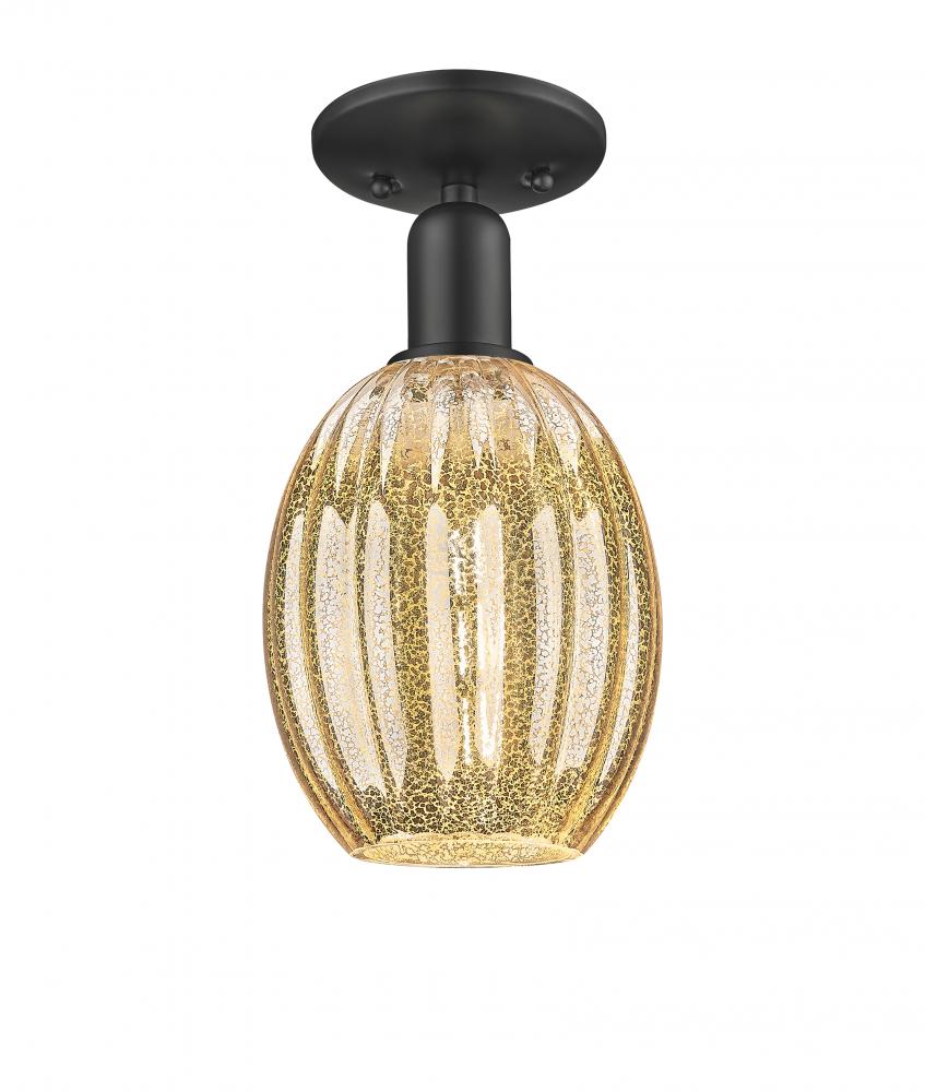 Preston Bulb - 1 Light - 6 inch - Matte Black - Semi-Flush Mount