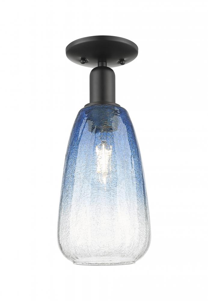 Brookhaven Almond - 1 Light - 6 inch - Matte Black - Semi-Flush Mount