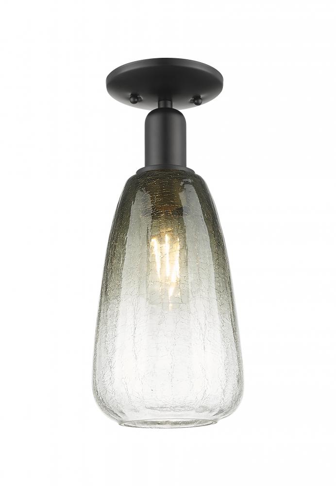 Brookhaven Almond - 1 Light - 6 inch - Matte Black - Semi-Flush Mount