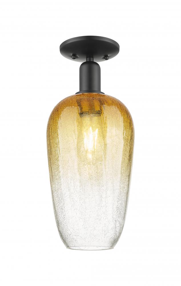 Brookhaven Flute - 1 Light - 6 inch - Matte Black - Semi-Flush Mount