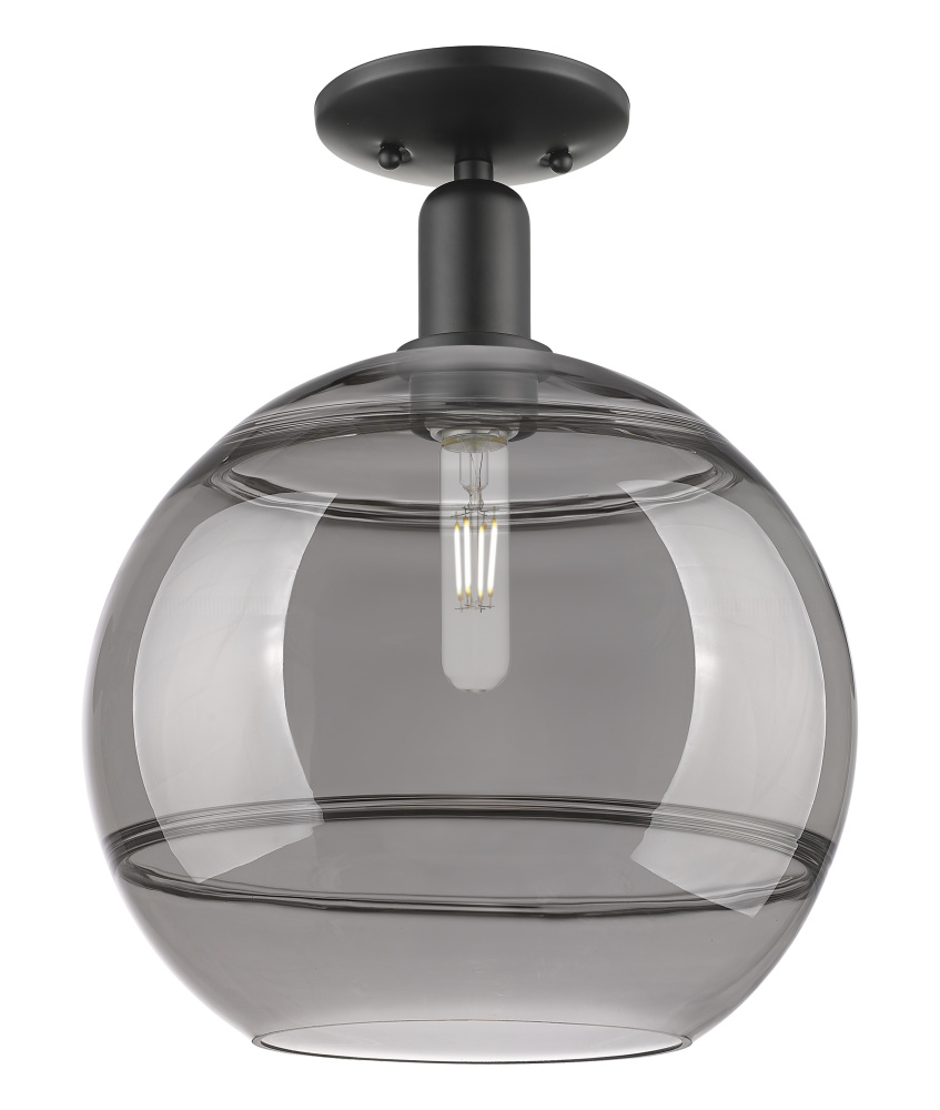 Rochester - 1 Light - 12 inch - Matte Black - Semi-Flush Mount