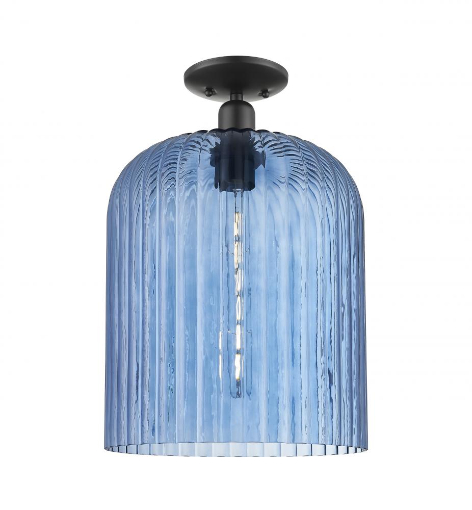 Bridal Veil - 1 Light - 12 inch - Matte Black - Semi-Flush Mount