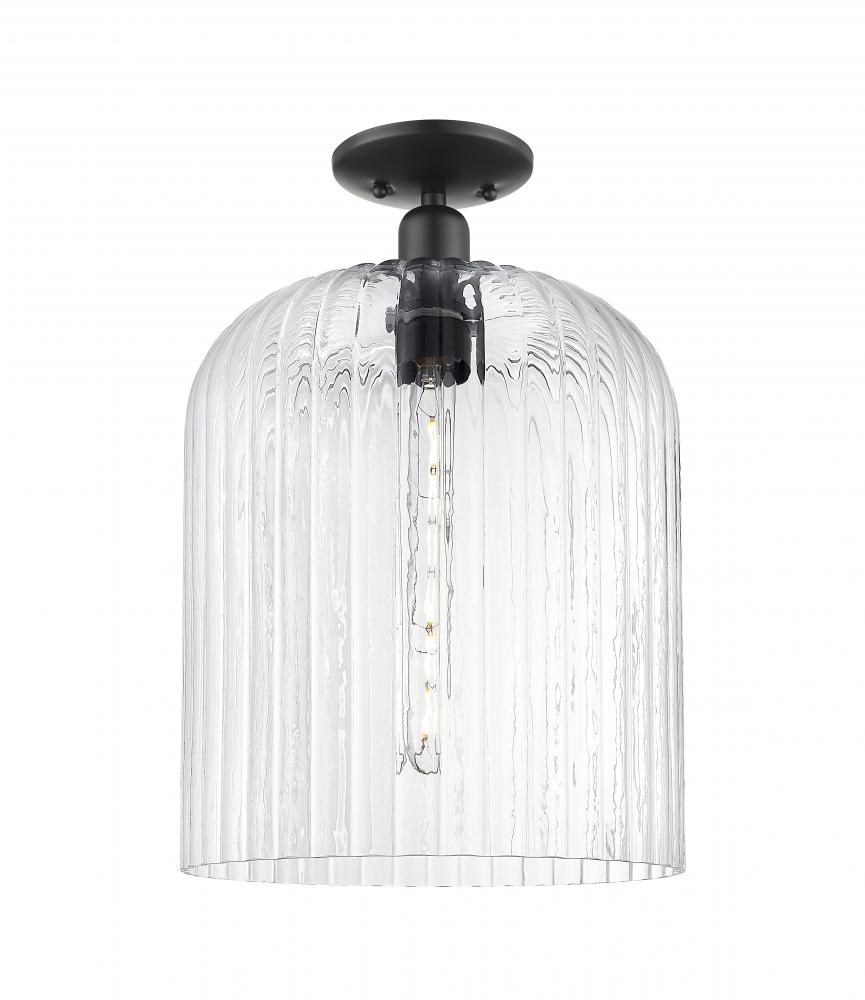 Bridal Veil - 1 Light - 12 inch - Matte Black - Semi-Flush Mount