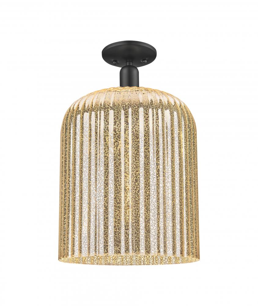 Bridal Veil - 1 Light - 12 inch - Matte Black - Semi-Flush Mount