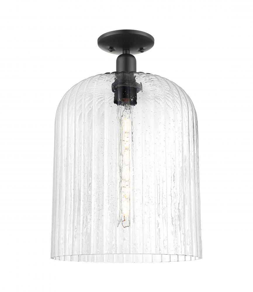 Bridal Veil - 1 Light - 12 inch - Matte Black - Semi-Flush Mount