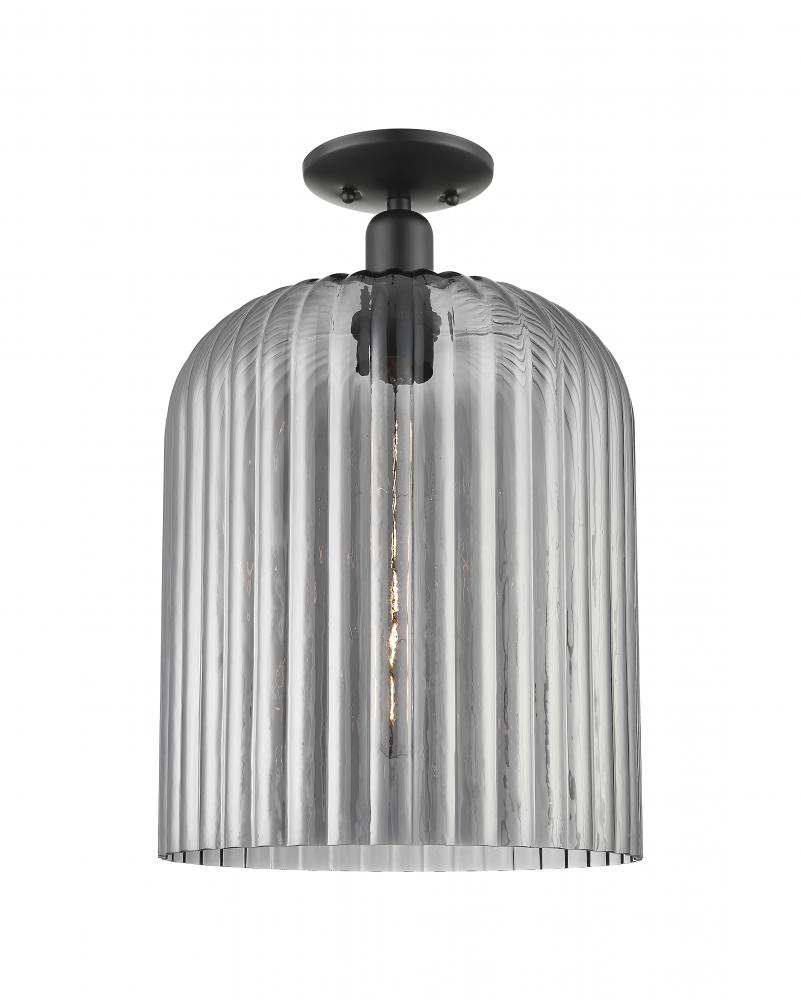 Bridal Veil - 1 Light - 12 inch - Matte Black - Semi-Flush Mount