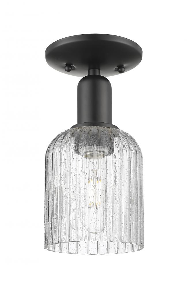 Bridal Veil - 1 Light - 6 inch - Matte Black - Semi-Flush Mount