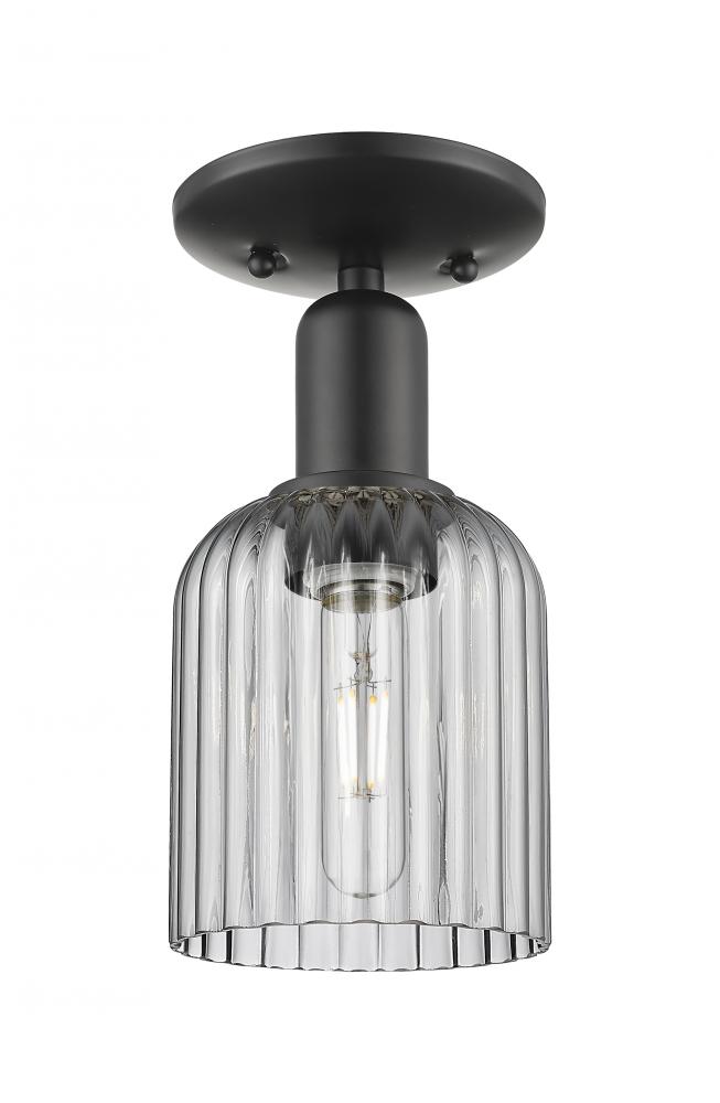 Bridal Veil - 1 Light - 6 inch - Matte Black - Semi-Flush Mount