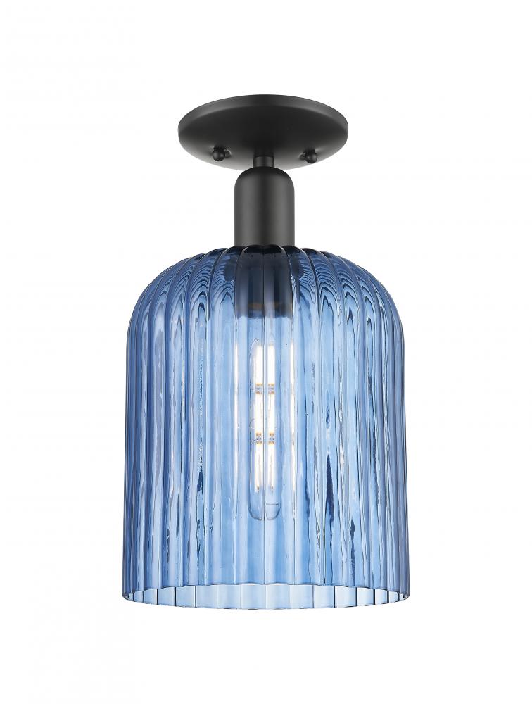 Bridal Veil - 1 Light - 8 inch - Matte Black - Semi-Flush Mount