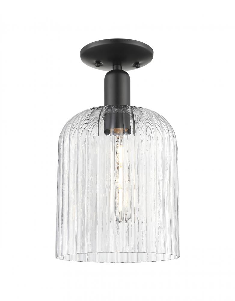 Bridal Veil - 1 Light - 8 inch - Matte Black - Semi-Flush Mount